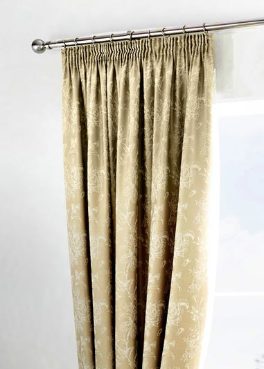 Dreams & Drapes Jasmine Cream Pencil Curtains with Tie-backs