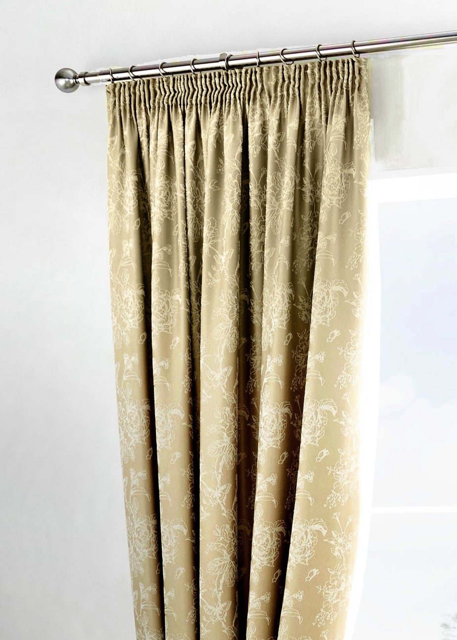 Dreams & Drapes Jasmine Cream Pencil Curtains with Tie-backs