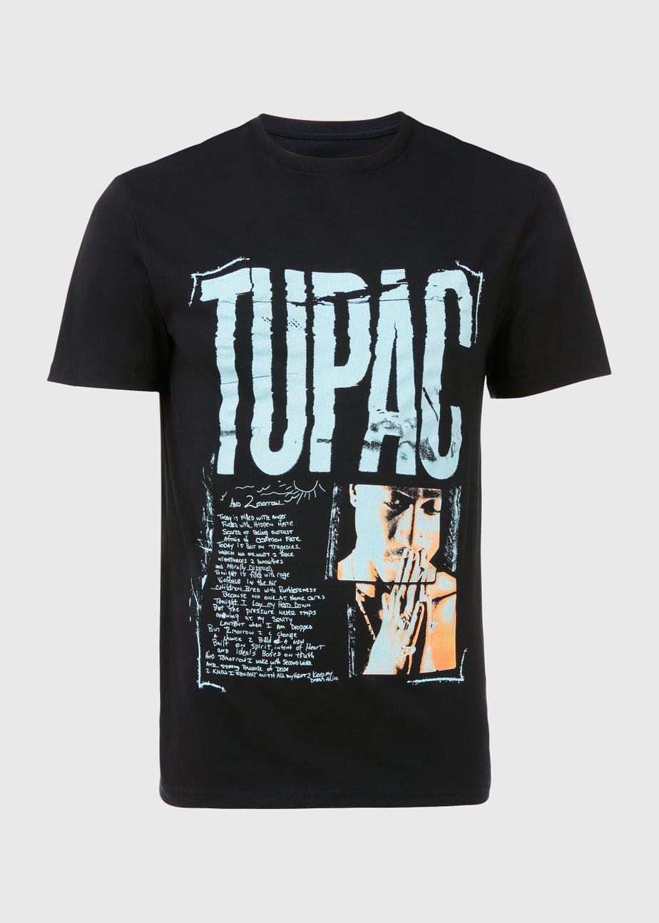 Black Tupac Print T-Shirt
