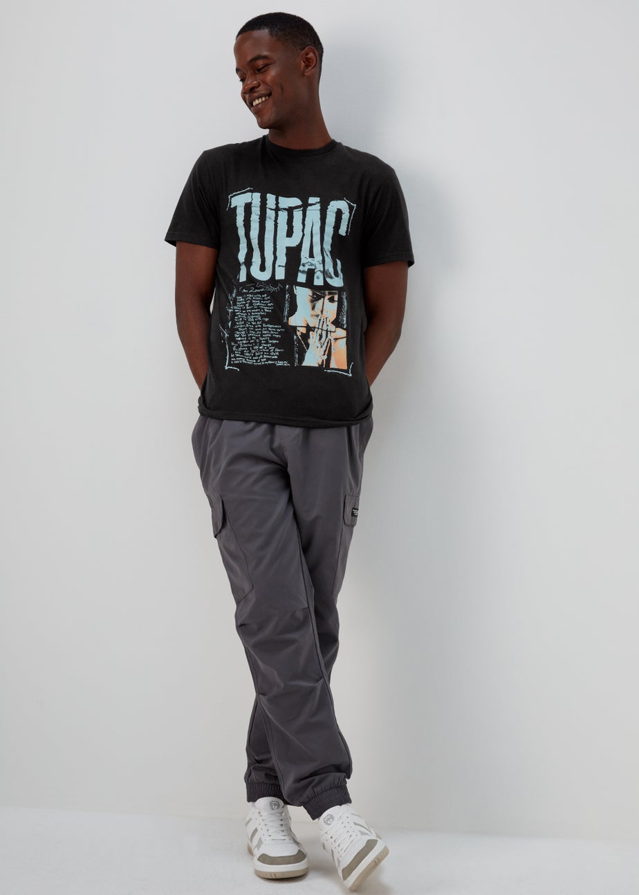 Black Tupac Print T-Shirt