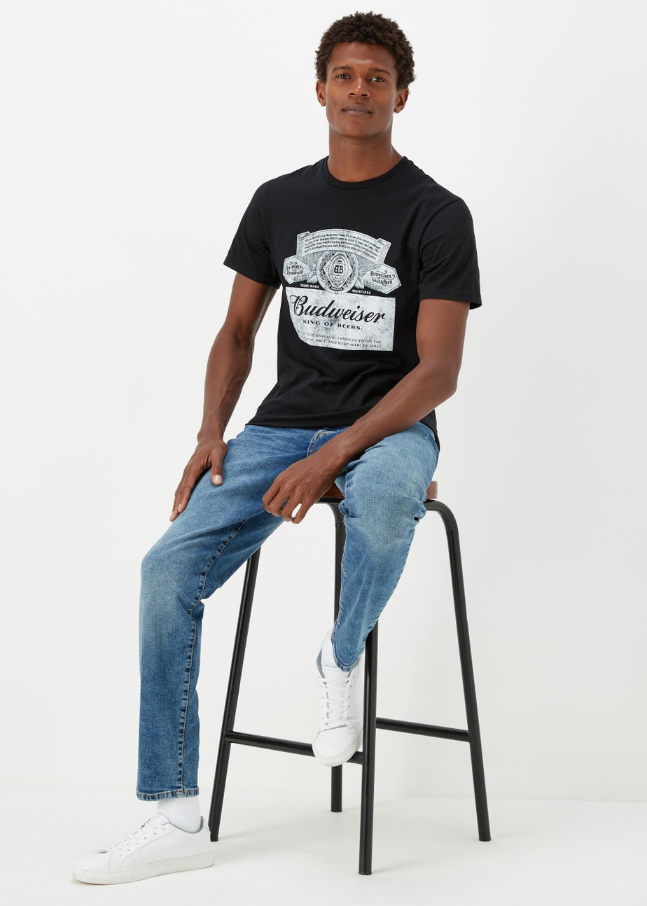 Black Budweiser Print T-Shirt
