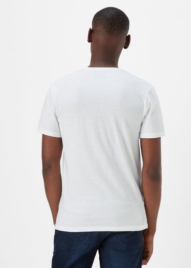 White Captain America Print T-Shirt