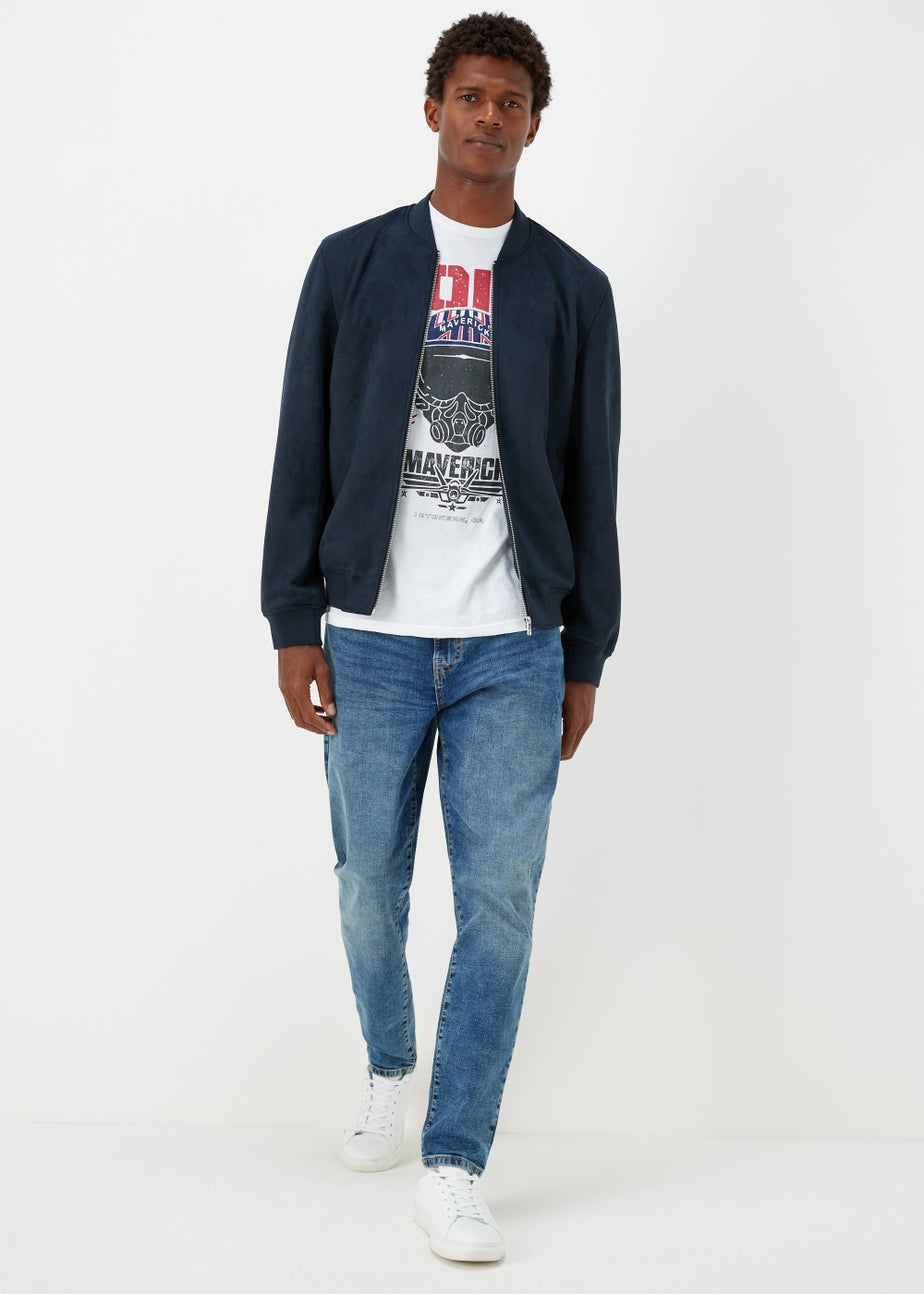 White Top Gun Print T-Shirt