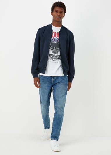 White Top Gun Print T-Shirt