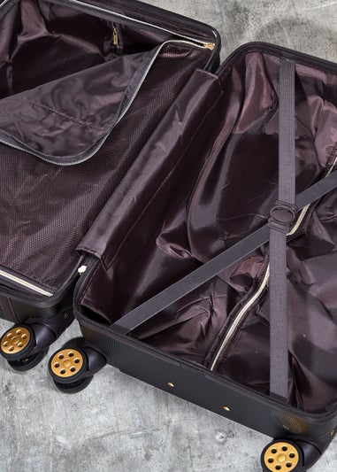 Rock Luggage Black Vintage Suitcase