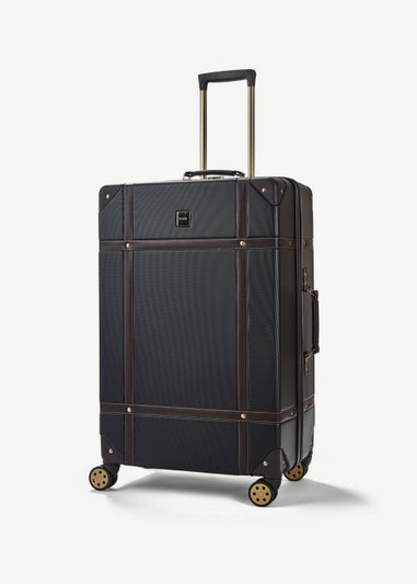 Rock Luggage Black Vintage Suitcase