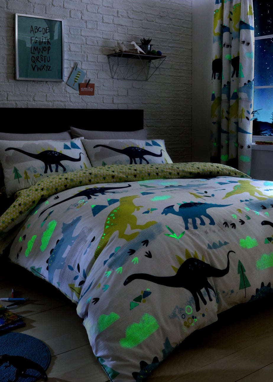 Bedlam Dino Glow in the Dark Multi Duvet Cover Set