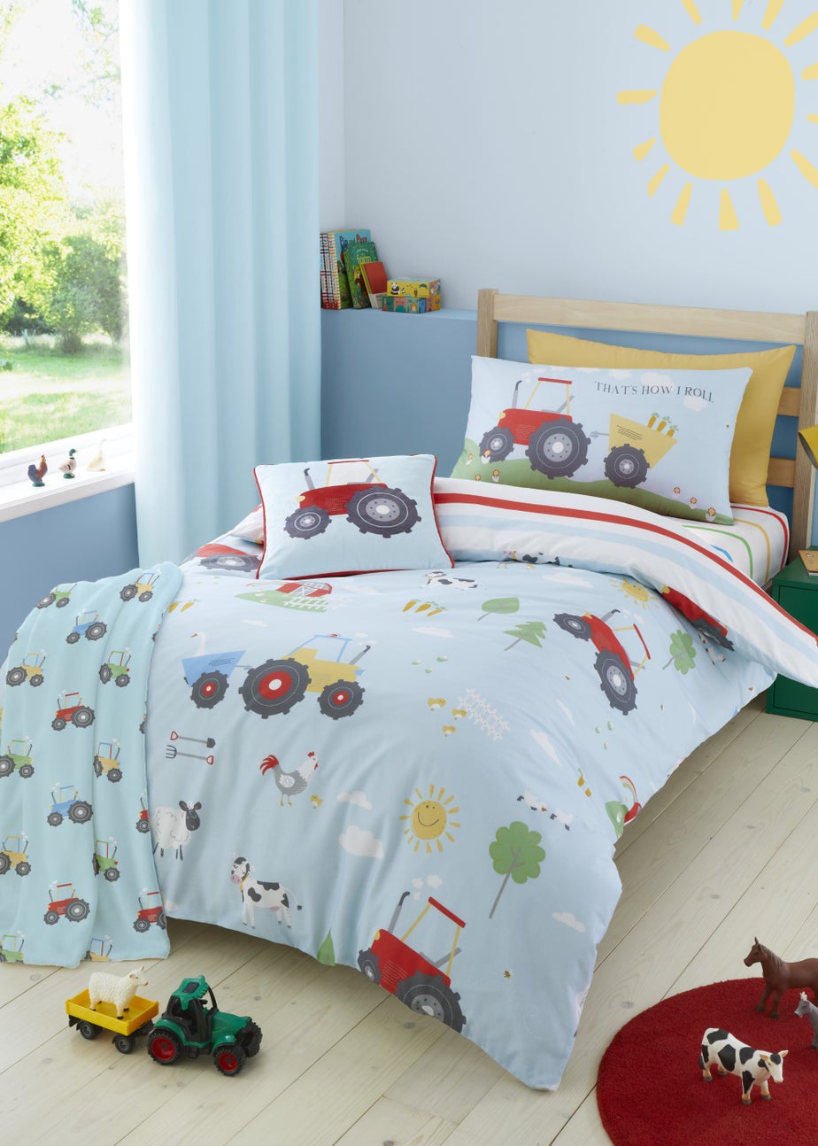 Bedlam Farmyard Friends Soft Touch Blue Throw