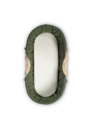 Clair de Lune Forest Green Organic Palm Moses Basket