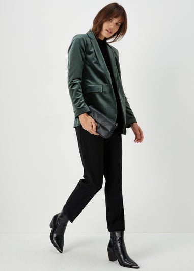 Et Vous Green Velvet Blazer
