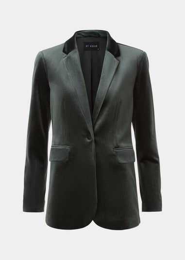 Et Vous Green Velvet Blazer