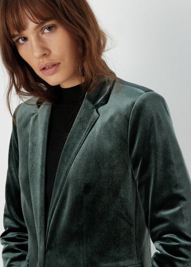 Et Vous Green Velvet Blazer
