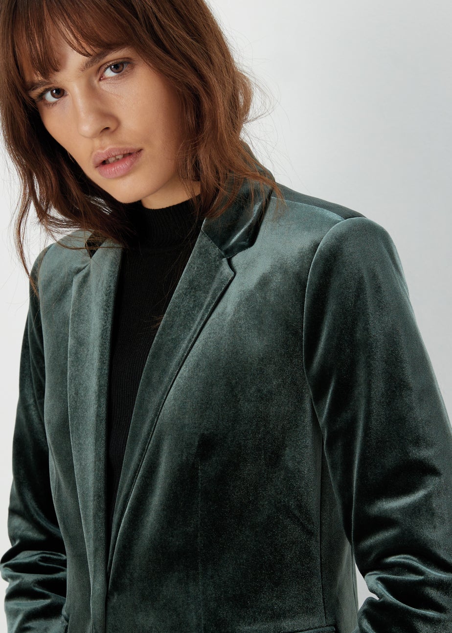Et Vous Green Velvet Blazer