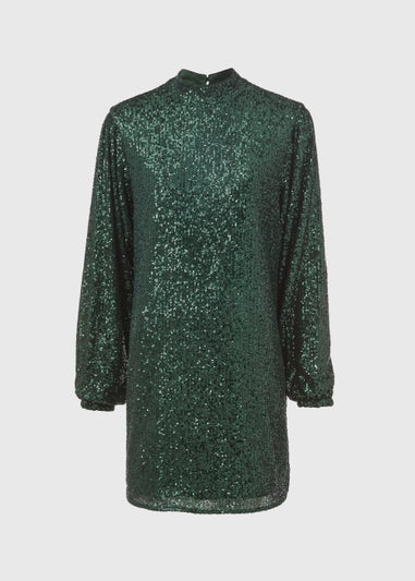 Et Vous Green Sequin Batwing Mini Dress