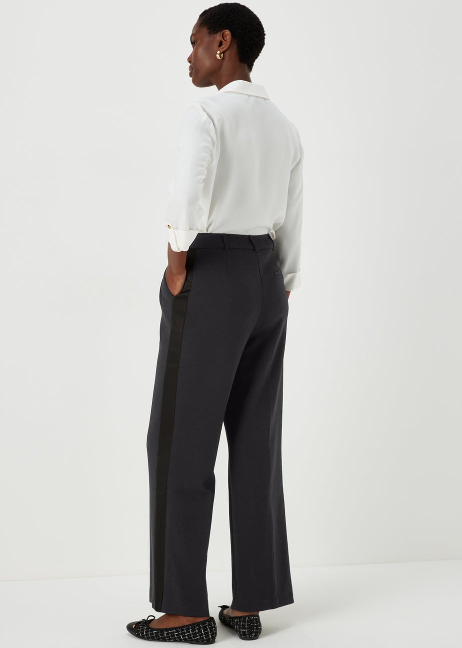 Et Vous Black Satin Side Stripe Trousers