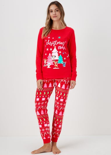 Red Disney Christmas Crew Pyjama Set
