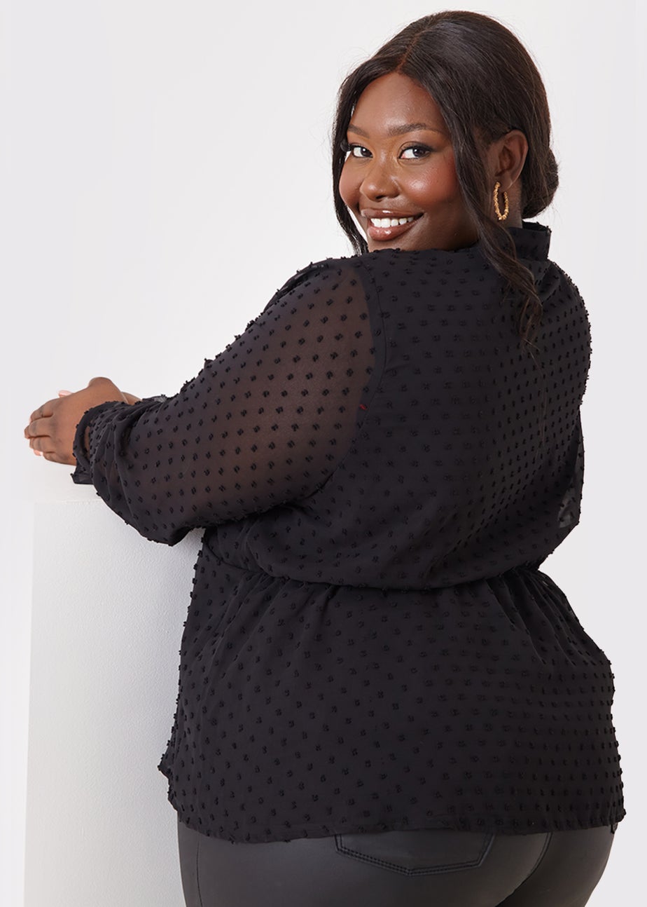 In the Style Jac Jossa Black Dobby Twist Blouse