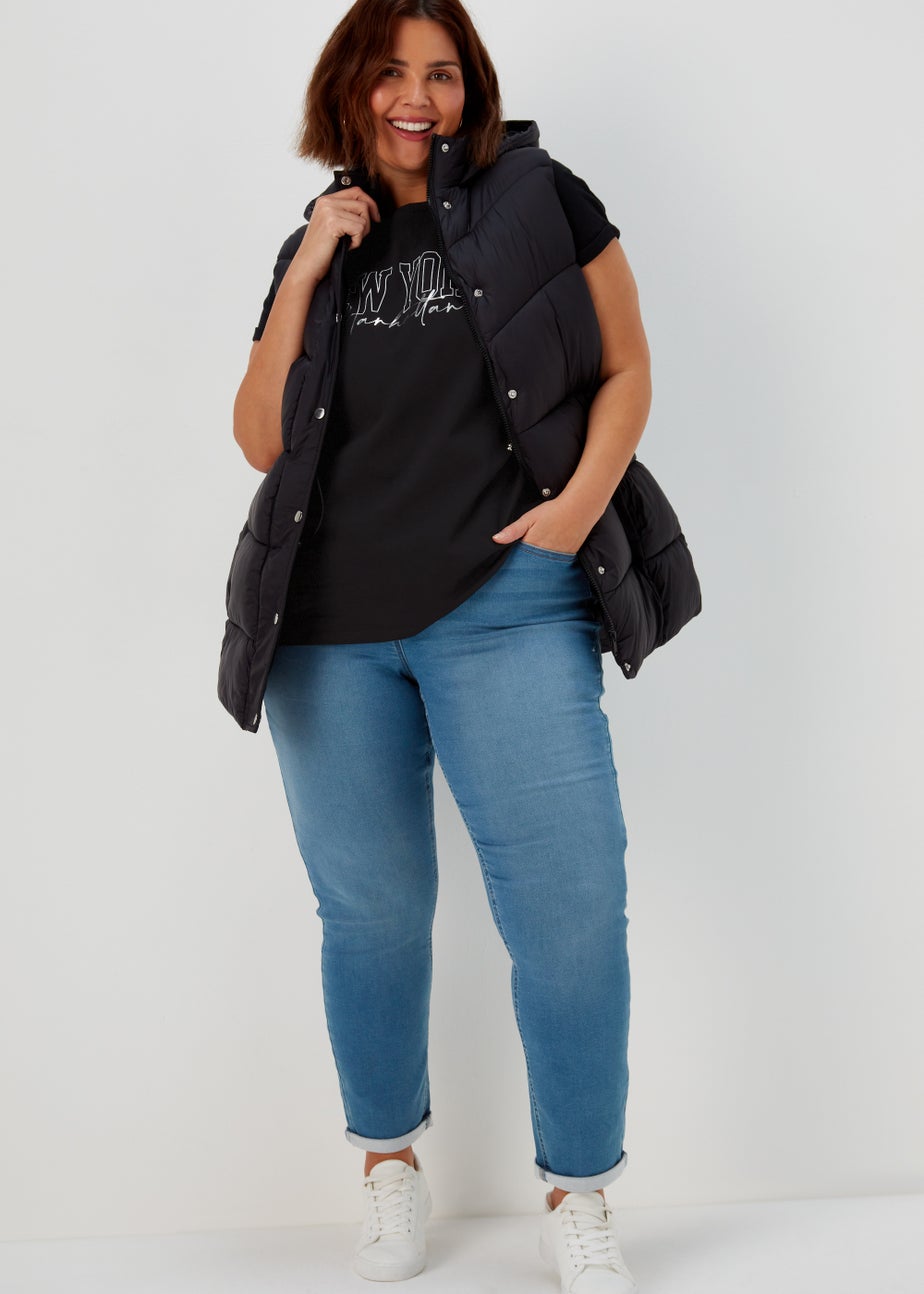 Papaya Curve Black New York Slogan T-Shirt