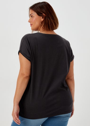 Papaya Curve Black New York Slogan T-Shirt