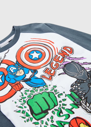 Kids Charcoal Marvel Print Long Sleeve Pyjama Set (5-12yrs)