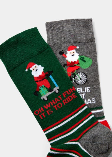2 Pack Christmas Santa Socks