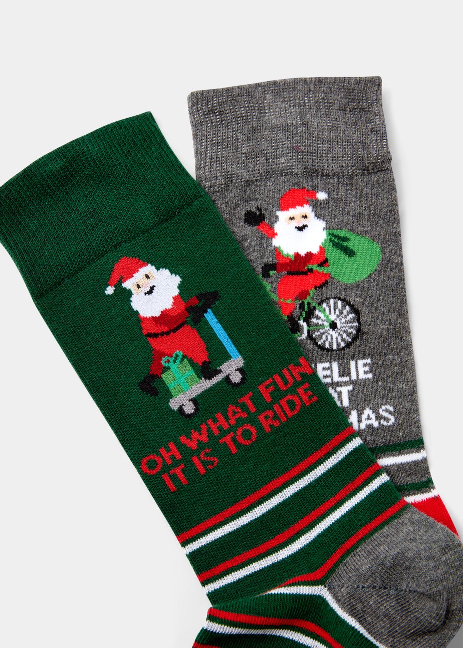 2 Pack Christmas Santa Socks