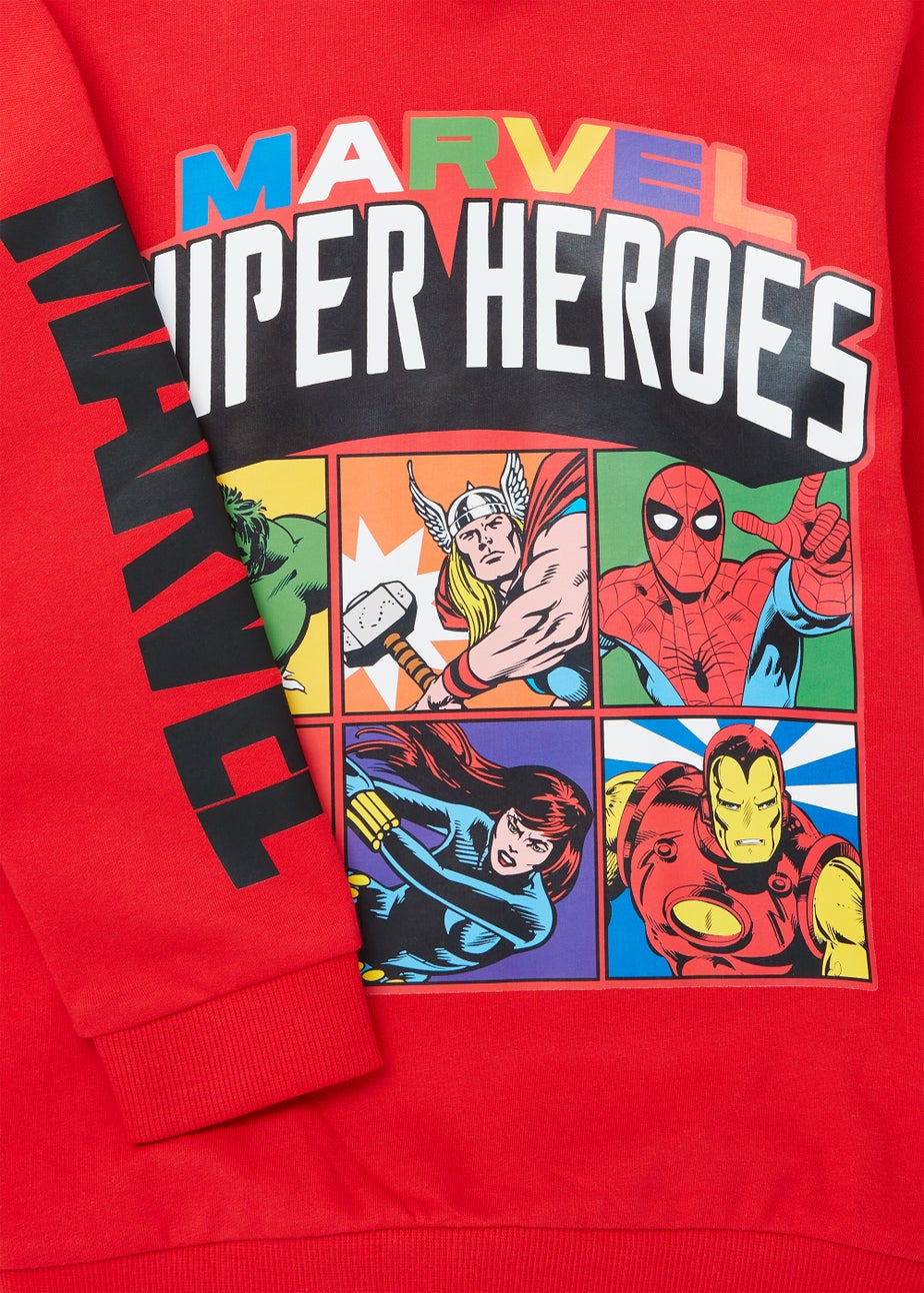 Kids Red Marvel Hero Hoodie (5-12yrs)