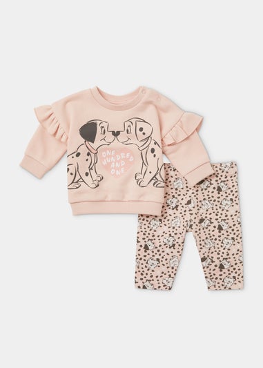 Baby Pink Disney Dalmatians Sweatshirt & Joggers Set (Newborn-12mths)