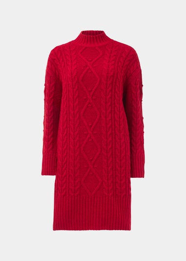 Red Cable Knit Dress