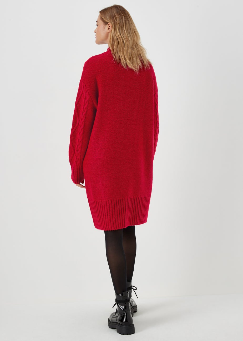 Red Cable Knit Dress
