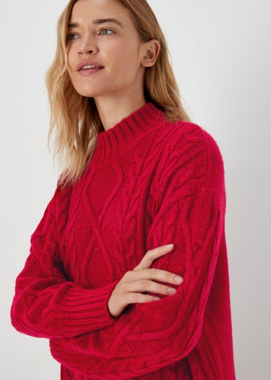 Red Cable Knit Dress