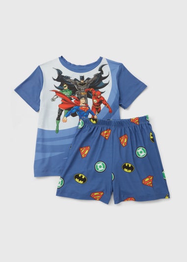 Kids Blue DC Comic Print Short Pyjama Set (5-12yrs)