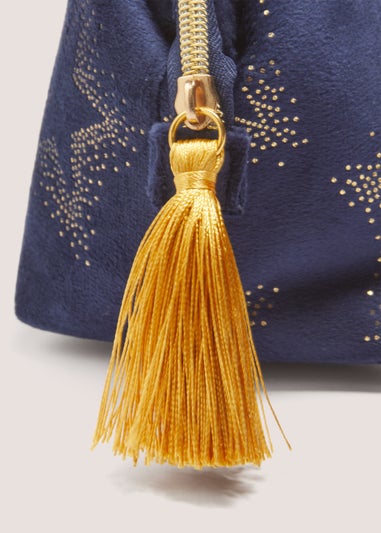 Navy Star Print Makeup Bag