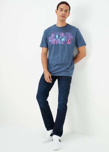Navy Star Wars Print T-Shirt