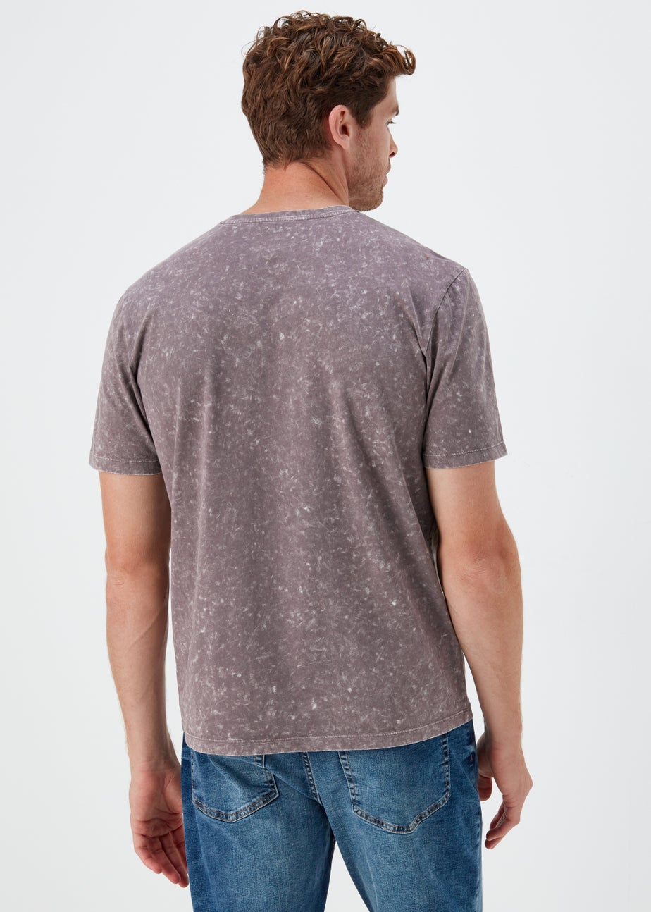 Purple Acid Wash Gas Monkey Print T-Shirt