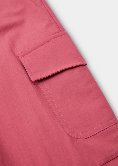 Girls Burgundy Parachute Trousers (4-15yrs)