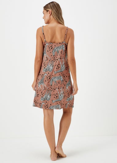 Brown Animal Print Chemise