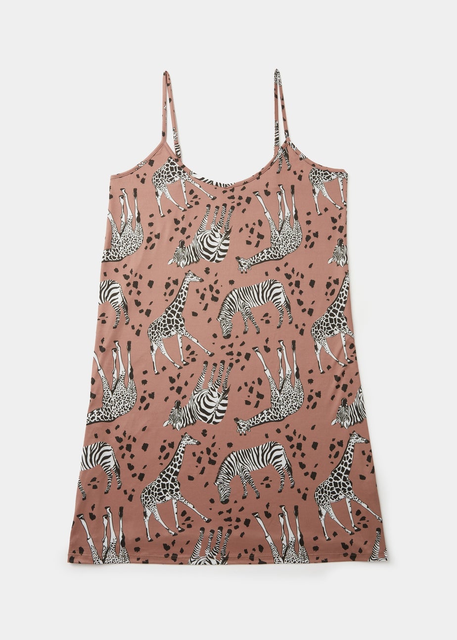 Brown Animal Print Chemise