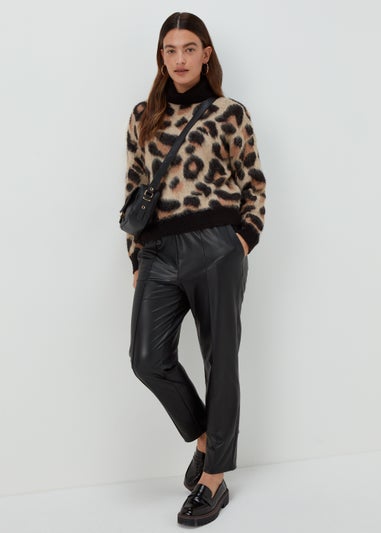 JDY Leo Beige Leopard Print Knit Jumper