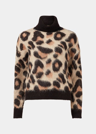 JDY Leo Beige Leopard Print Knit Jumper