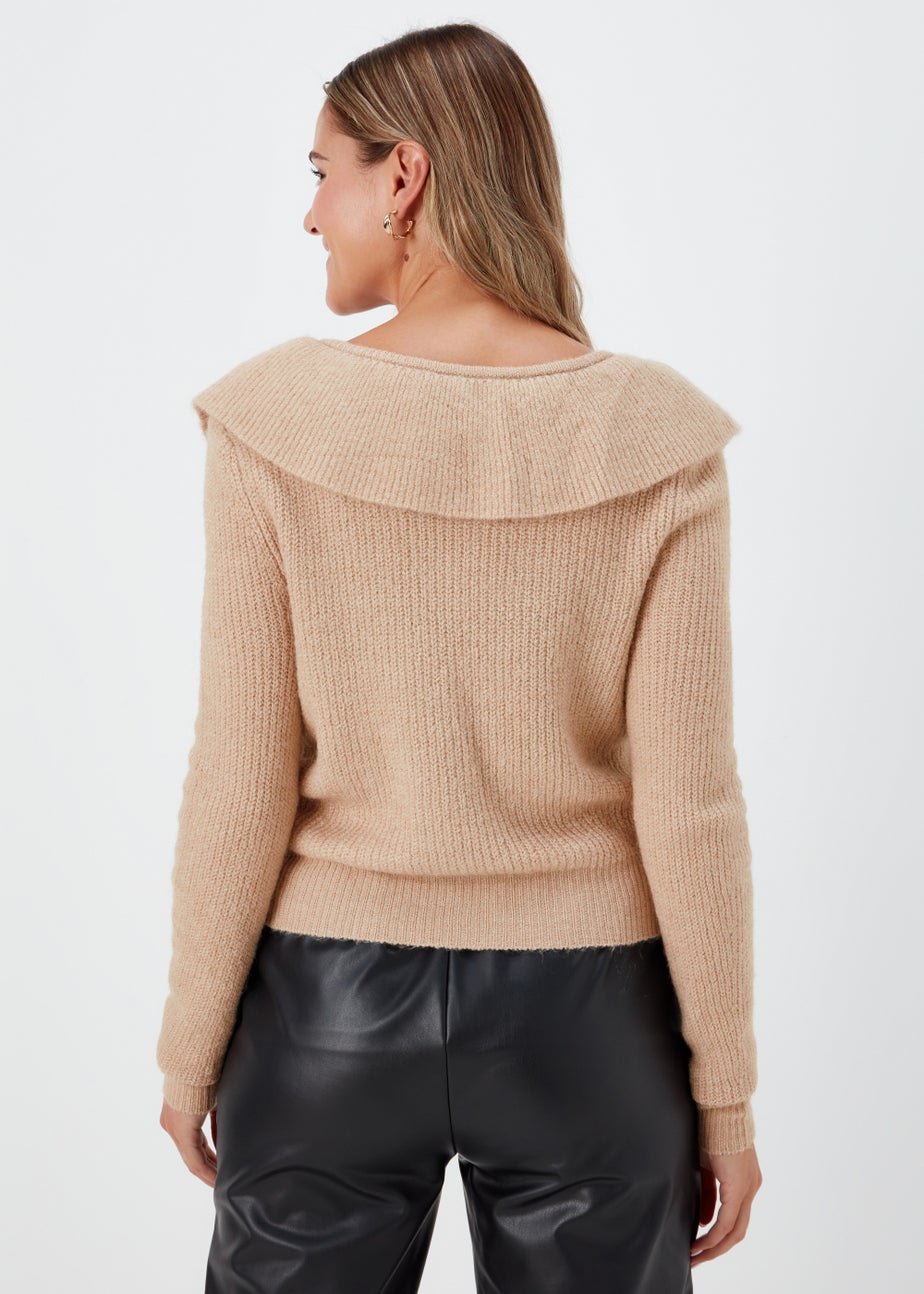 JDY Beige Frill Cardigan