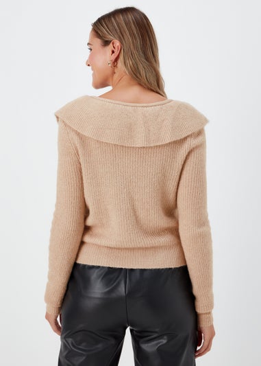 JDY Beige Frill Cardigan