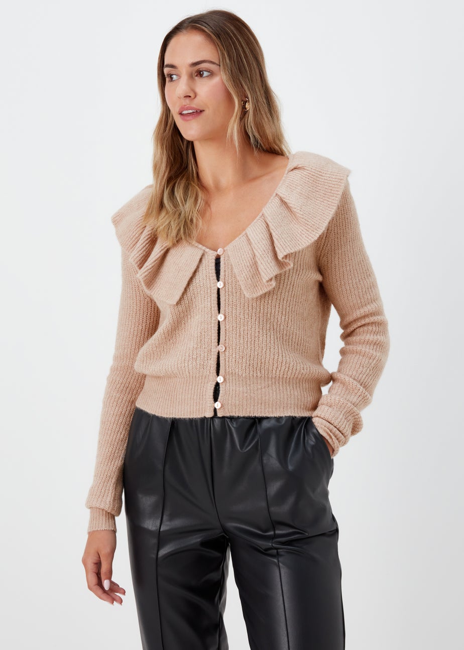 JDY Beige Frill Cardigan