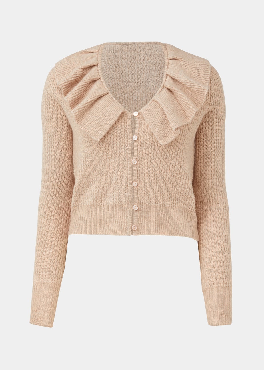 JDY Beige Frill Cardigan