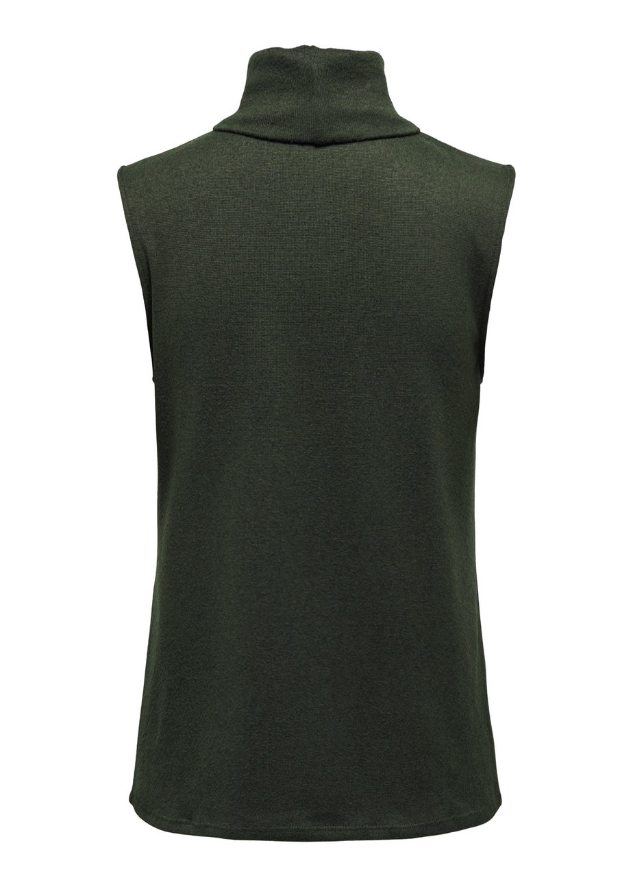 JDY Tonsy Khaki High Neck Knitted Top