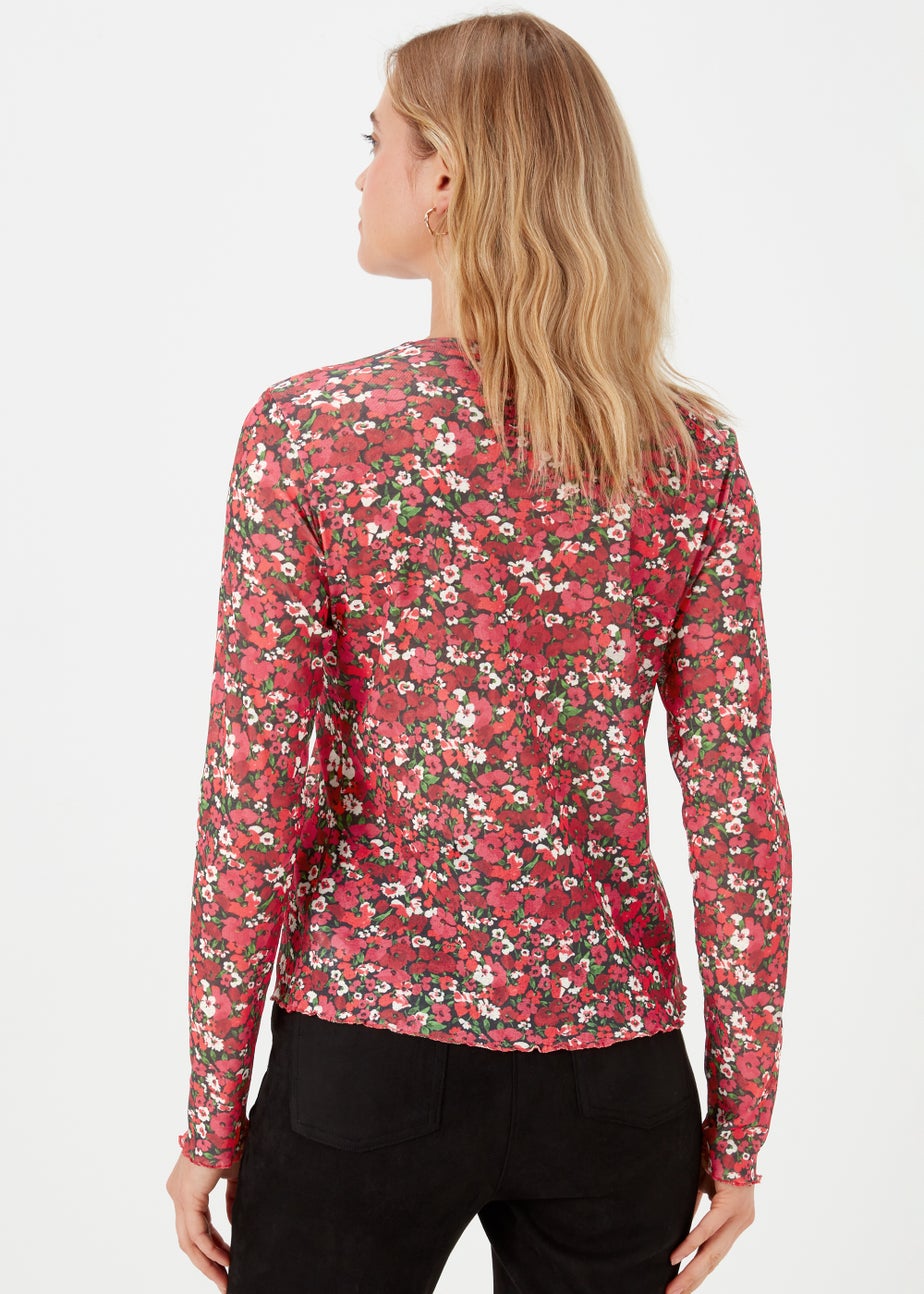 Papaya Petite Multicoloured Floral Mesh Top