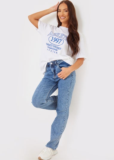 In the Style Gemma Atkinson White Print T-Shirt