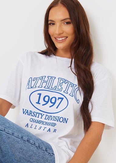 In the Style Gemma Atkinson White Print T-Shirt