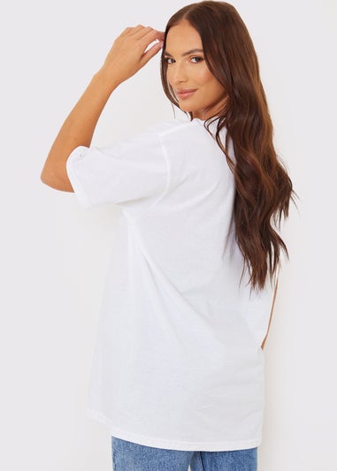 In the Style Gemma Atkinson White Print T-Shirt