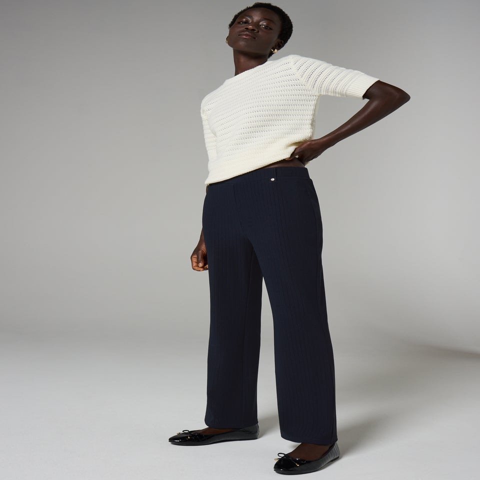 Et Vous Navy Rib Trousers